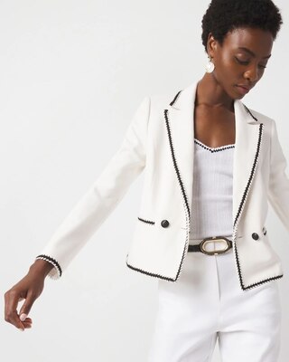 Braided Trim Cropped Jacket | White House Black Market